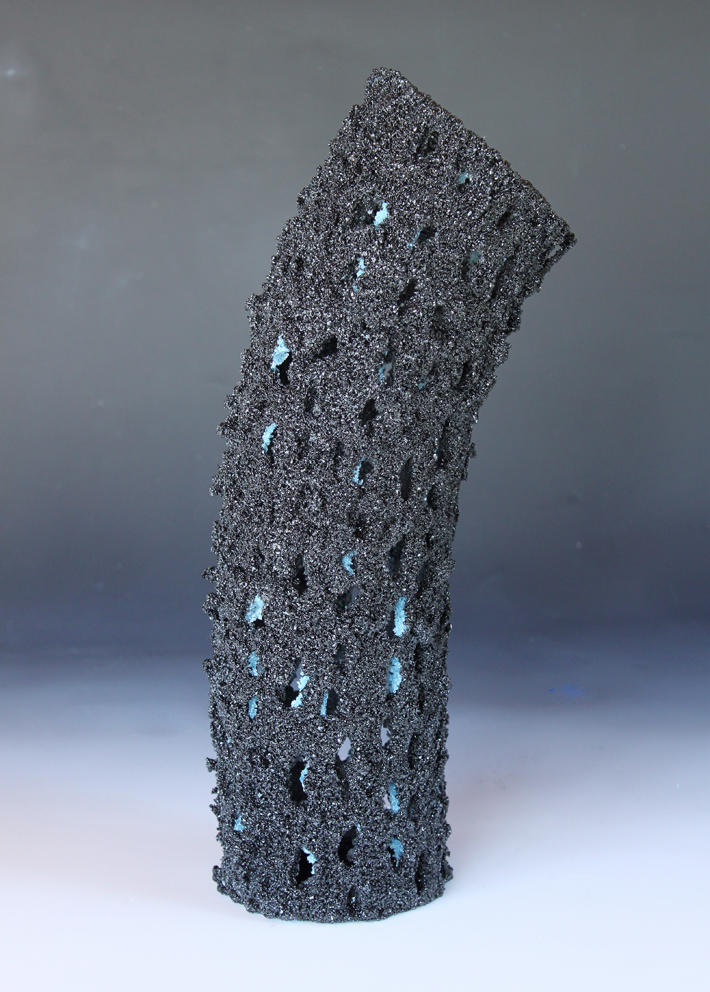 image of groomsman Blair pate de verre sculpture made by Sue Hawker