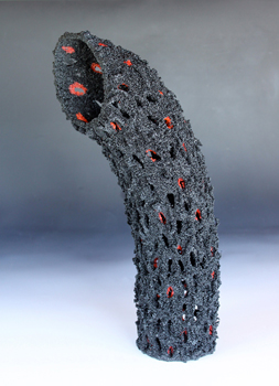 image of Best Man Drew pate de verre sculpture made by Sue Hawker