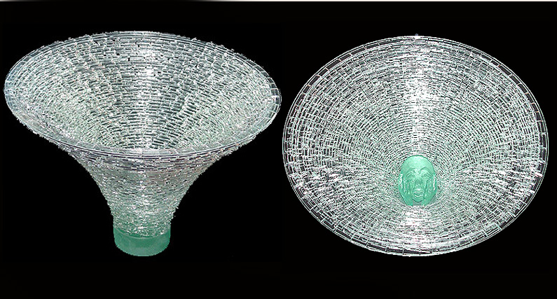 Glass art sculpture of Now is Not a Good Time by Sue Hawker