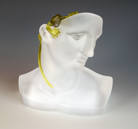 Glass art sculpture of Settled For Sure by Sue Hawker